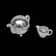 Wmf art deco teapot and matching milk jug - porcelain and silver-plated metal