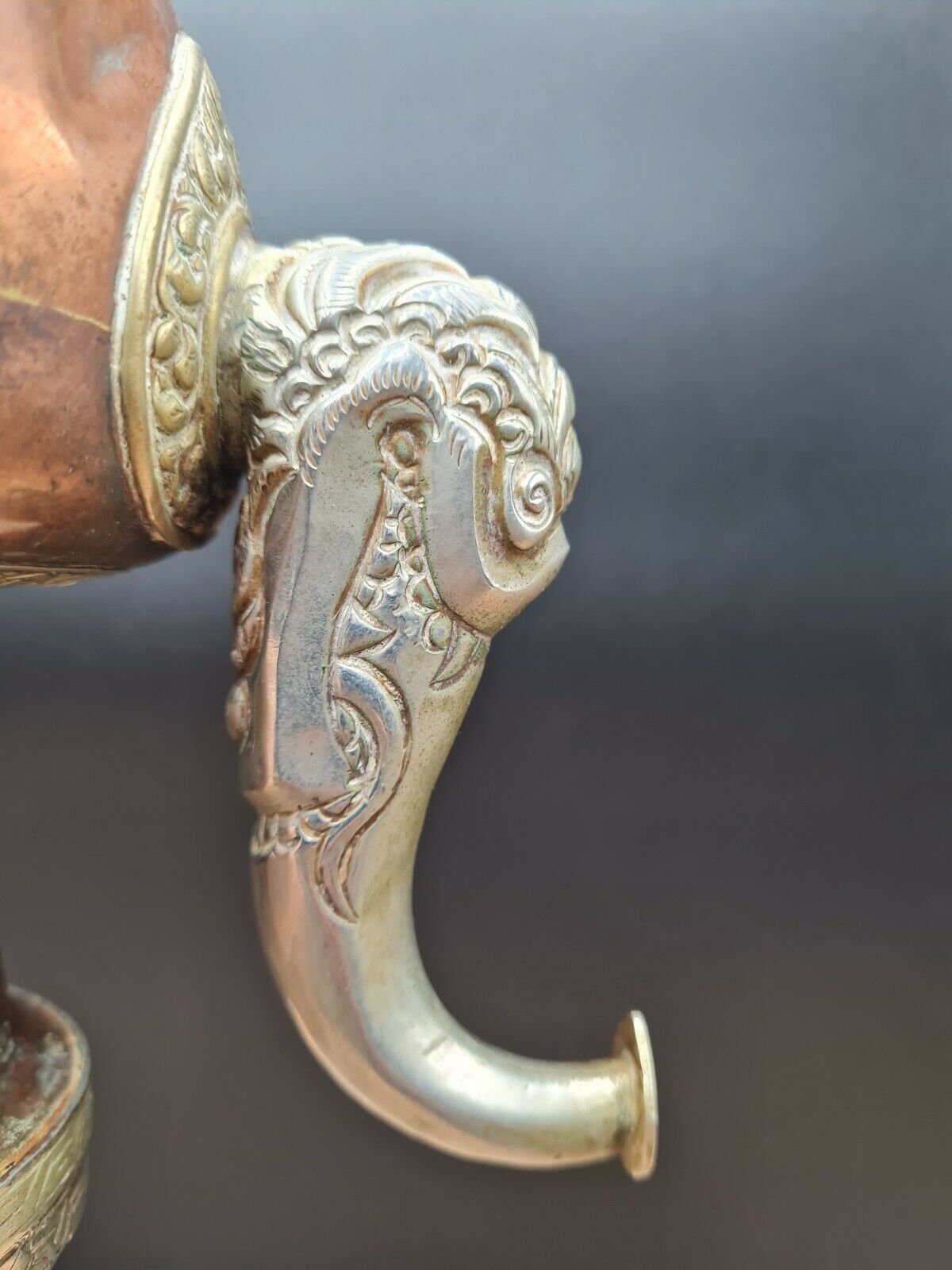 Tibetan ceremonial copper teapot aftaba dragon ewer