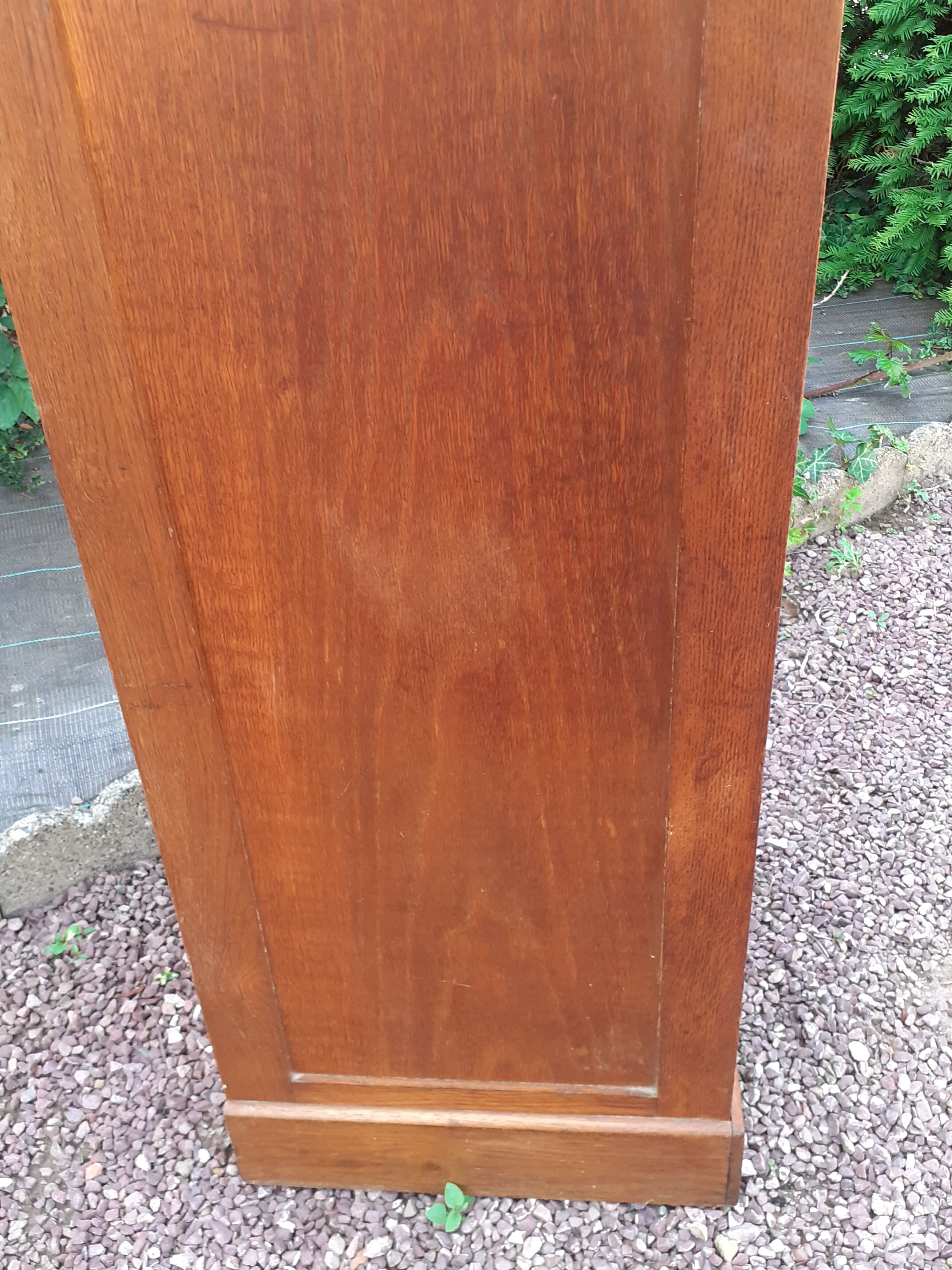 Storage cabinet locker with old wooden curtain