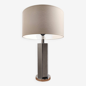 Lampe colonne chromée hexagonale année 80