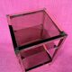 Vintage 1970 coffee table square gold bright square tube 3 platters