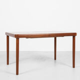 Midcentury Danish extendable dining table in teak 1960s - rounded corners and butterfly extension