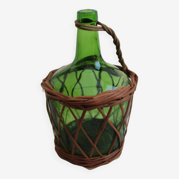 Glass and wicker demijohn