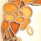 Art Deco style mirror in metal and orange resin, 1970s