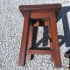 3 solid oak stools, 1980s