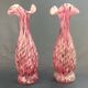 Pair of clichy vase turned glass and pink collar