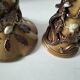 Two naturalistic stoneware vases – raised oak branches & acorns