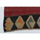 1970s Vintage Turkish Oushak Handmade Wool Cotton Red Runner Rug 140x353