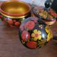 Ensemble bol, pot et cuillère Khokhloma