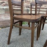6 Viennese bistro chairs in curved wood, 1960