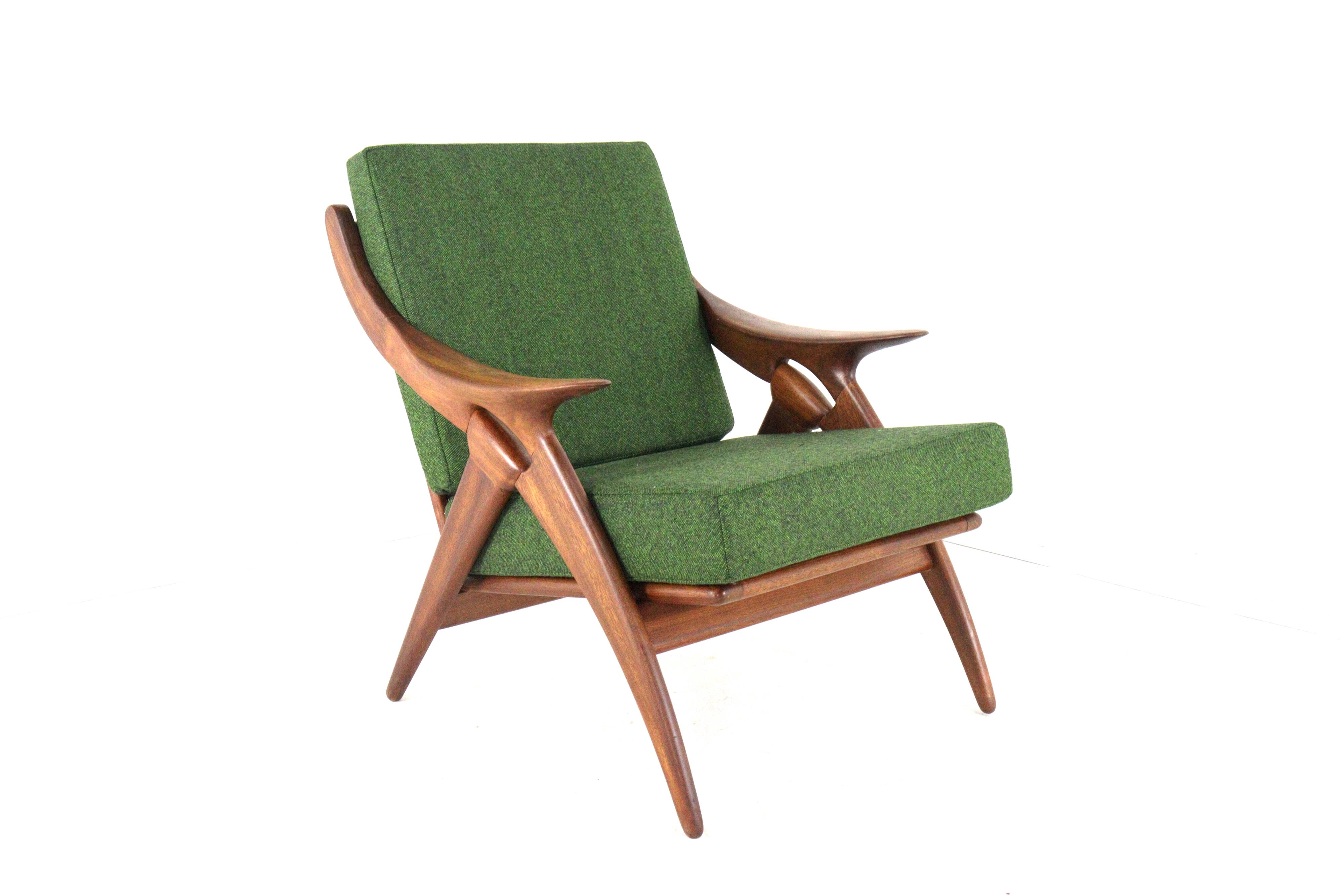 De Ster "Knoop" - armchair 'Glane' mid century modern Dutch Design in teak