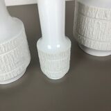 Set of 3 porcelain op art vase by Richard Scharrer for Thomas, Germany, 1970s
