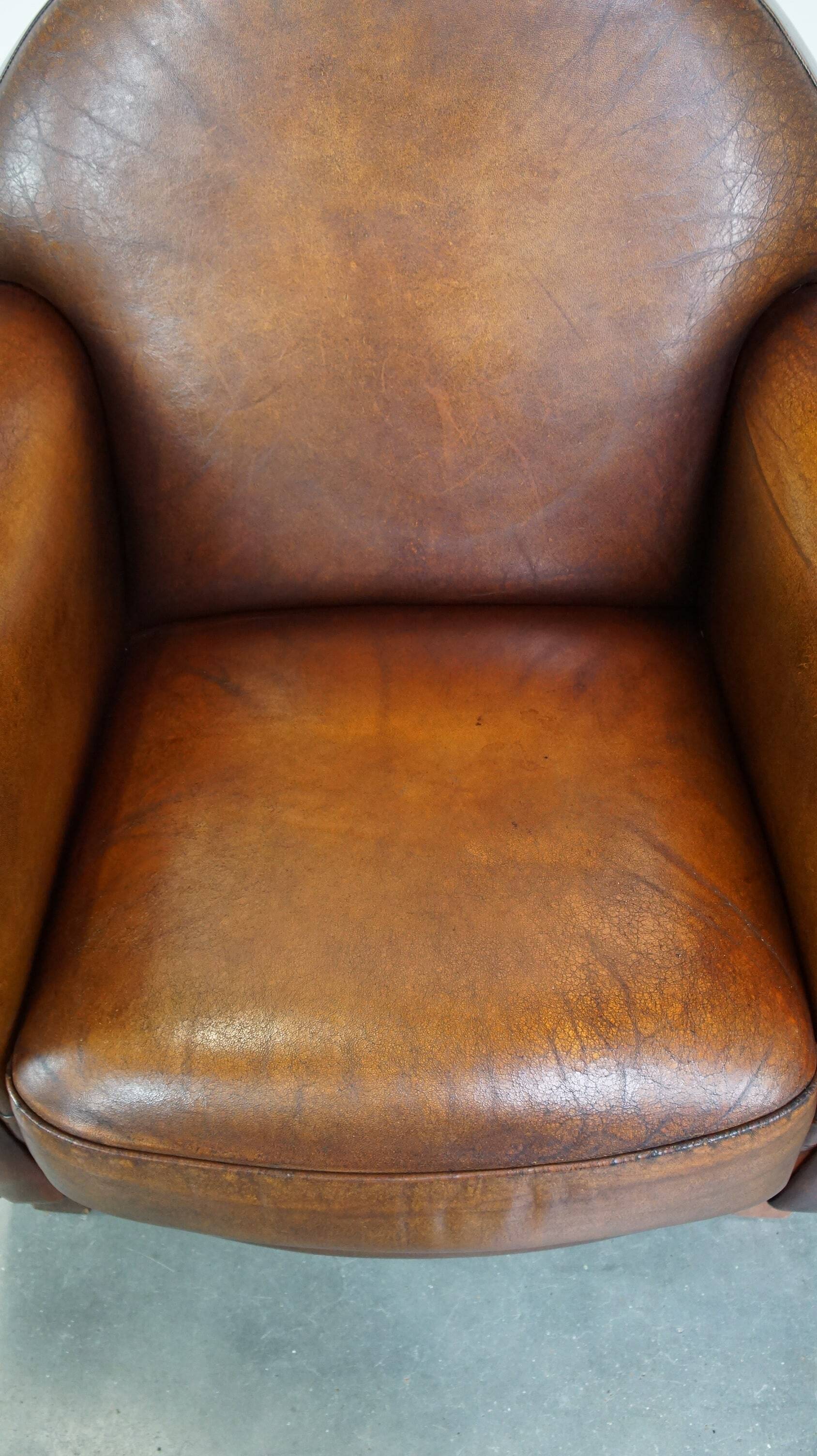 Large sheep leather design armchair