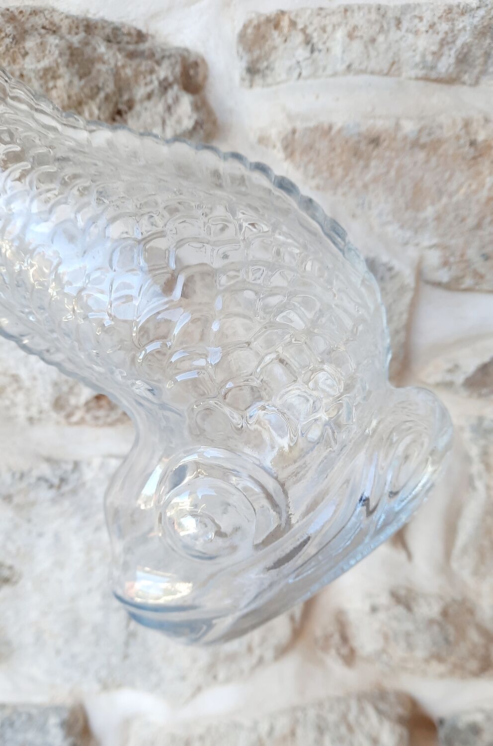 Zoomorphic glass decanter fish