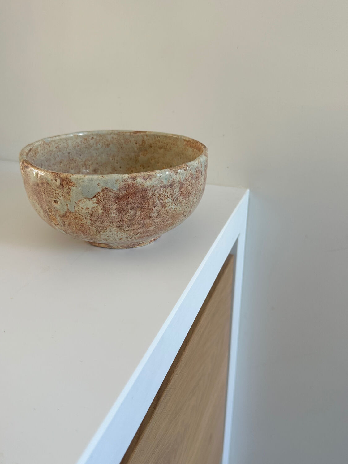 Large handmade stoneware bowl - unique piece