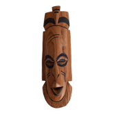 African mask in light wood