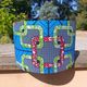 XL lampshade/suspension with printed ethnic graphic wax