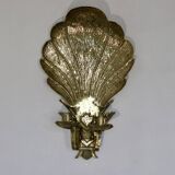 Swedish brass wall sconce from the mid-century for two candles.