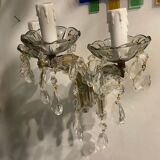 Appliques vintage en cristal et verre de Murano, années 1960, ensemble de 2