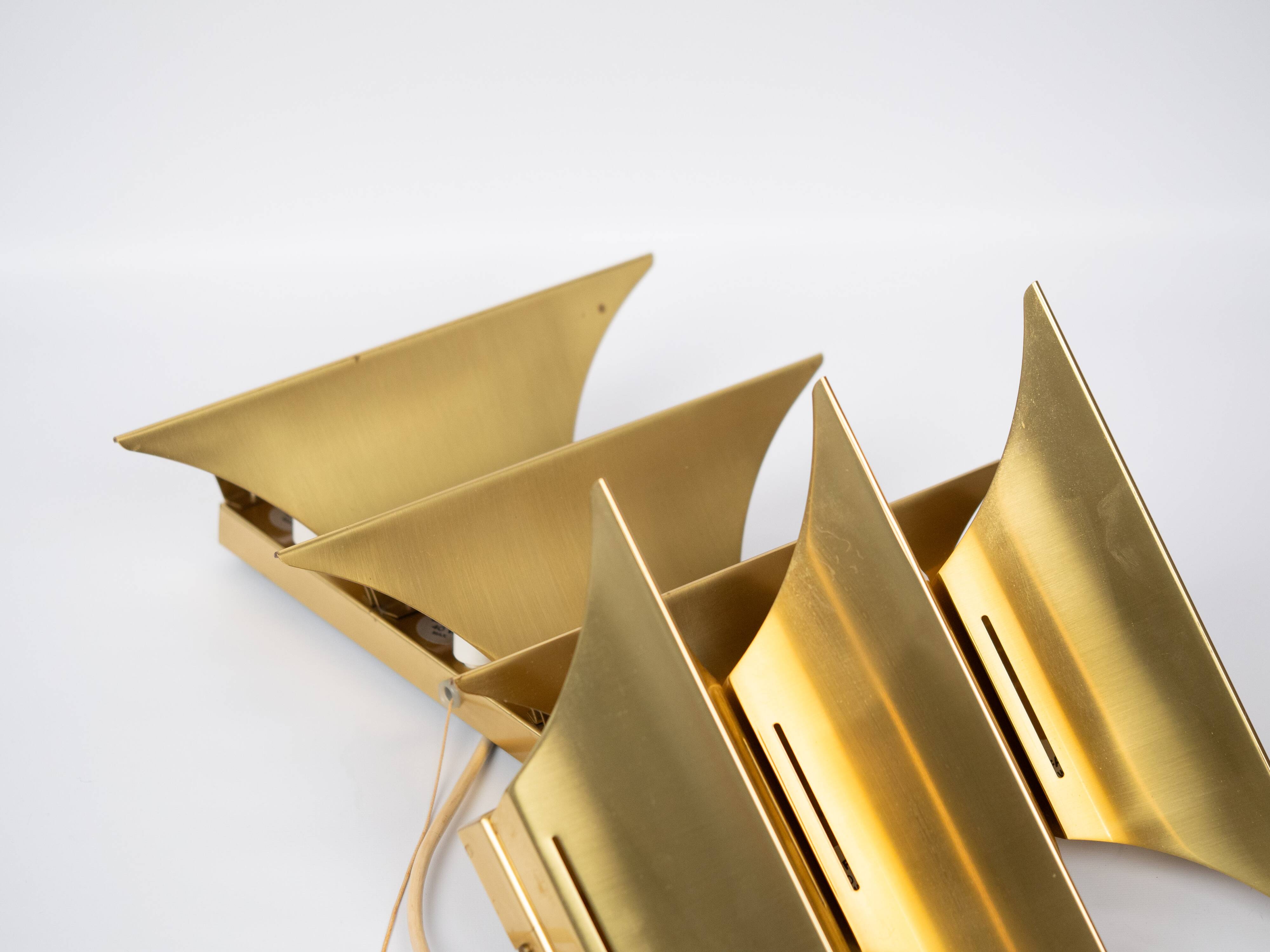 Paire de 2 appliques danoises Gothic 3 par Bent Karlby, Lyfa, années 1960