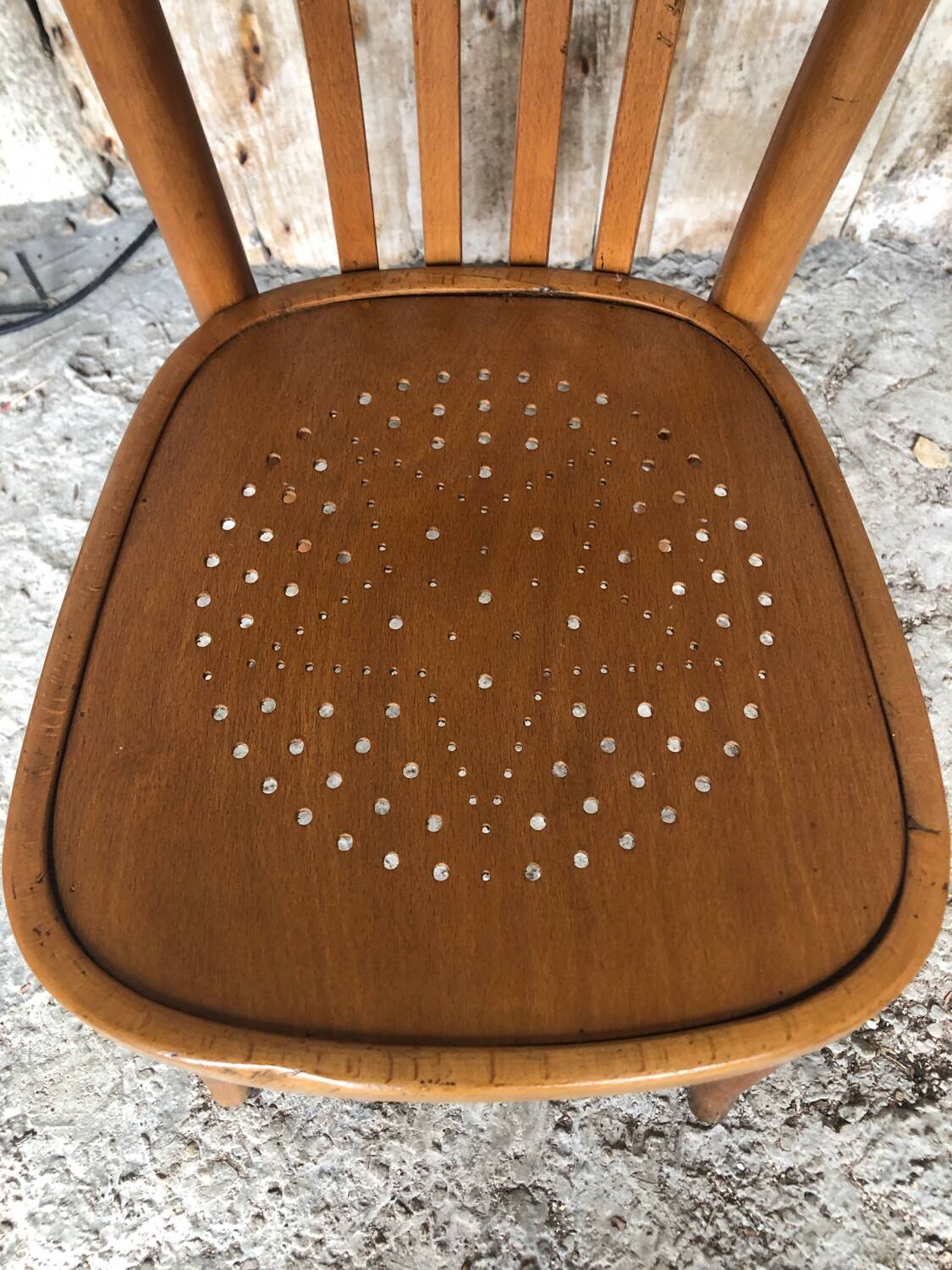 Old BAUMANN Style Bistro Chair Light Bent Wood Vintage #A595