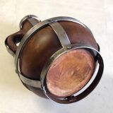 Vase / jug in solid wood and metal - mid 20th century