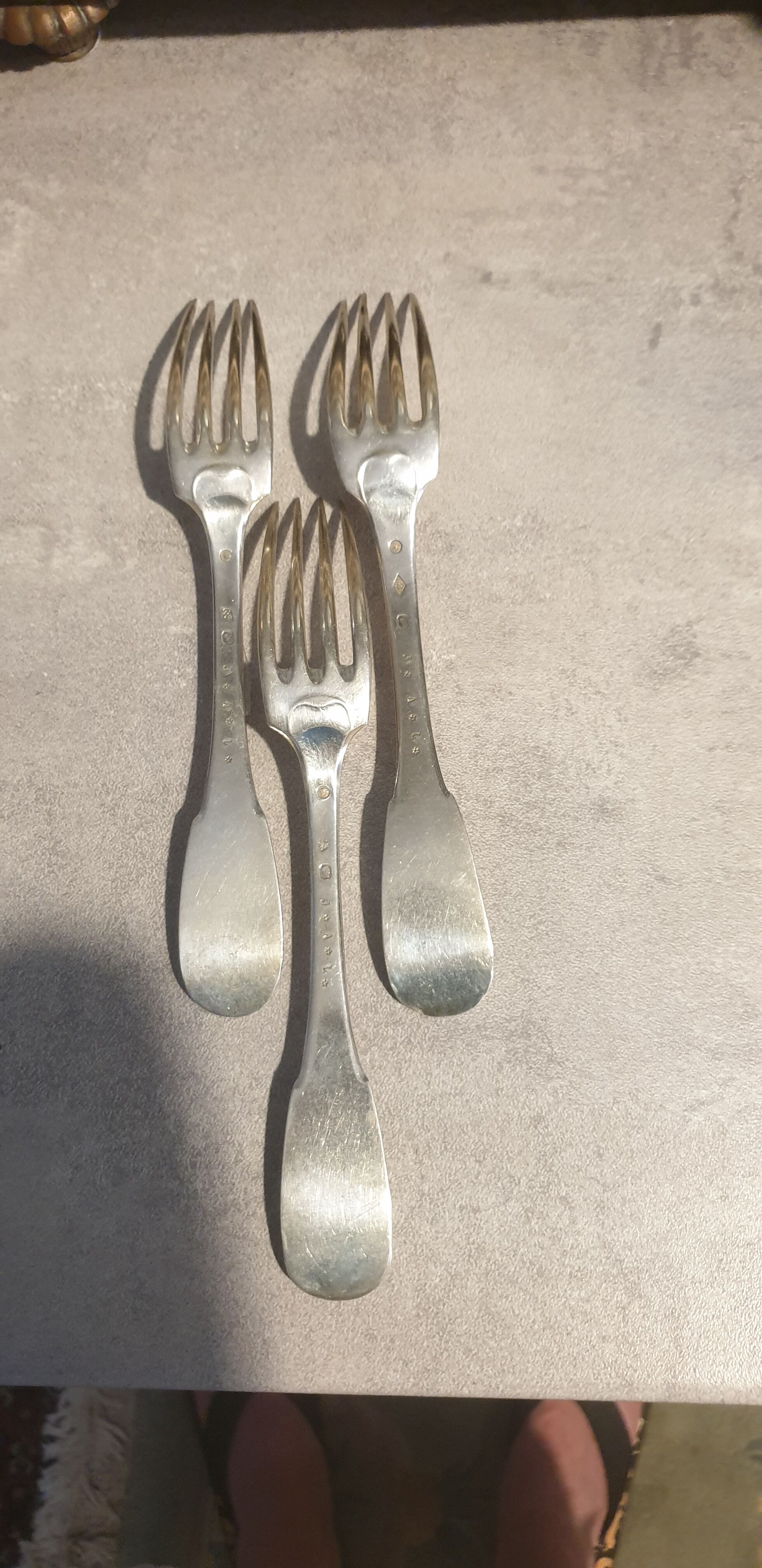 3 forks solid silver 1st title, bets, goldsmith's punch dutrévis t.v.