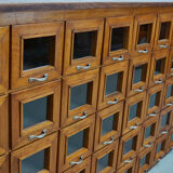 Vintage Dutch Oak Haberdashery Shop Cabinet / Vitrine, 1950s