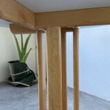 80s round beech table