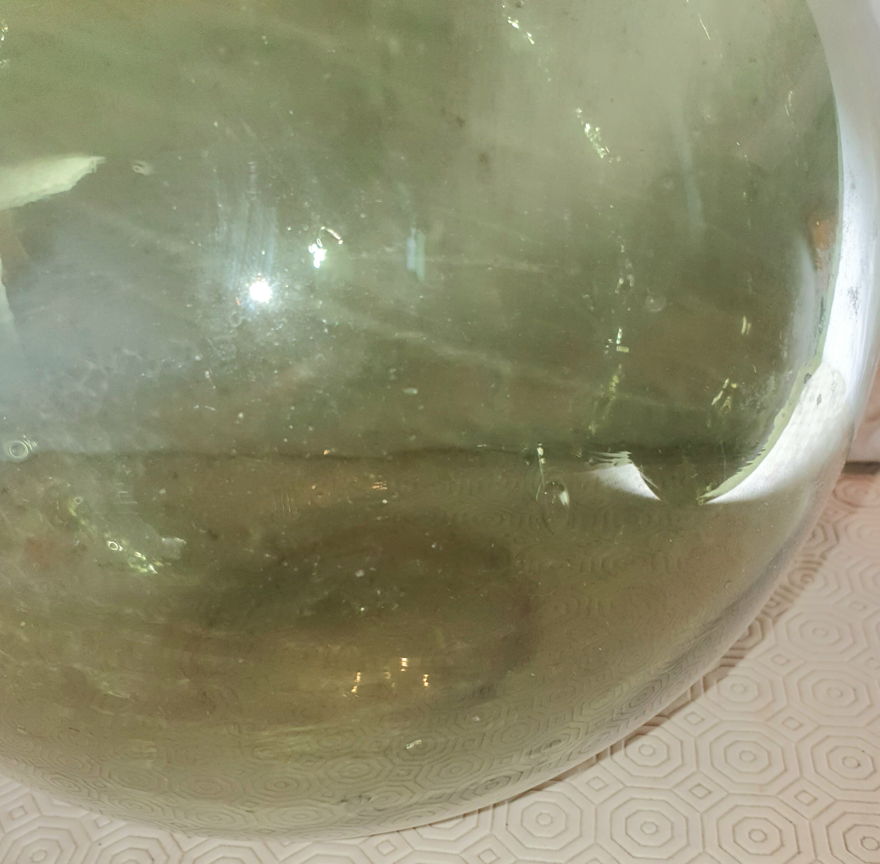 Demijohn glass green breath