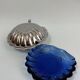 Beurrier coquillage inox et coupelle bleue