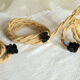 Set of 3 hangings lamp tulips in art nouveau glass paste