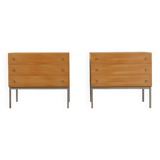 2 tables de chevet avec tiroirs, années 1960