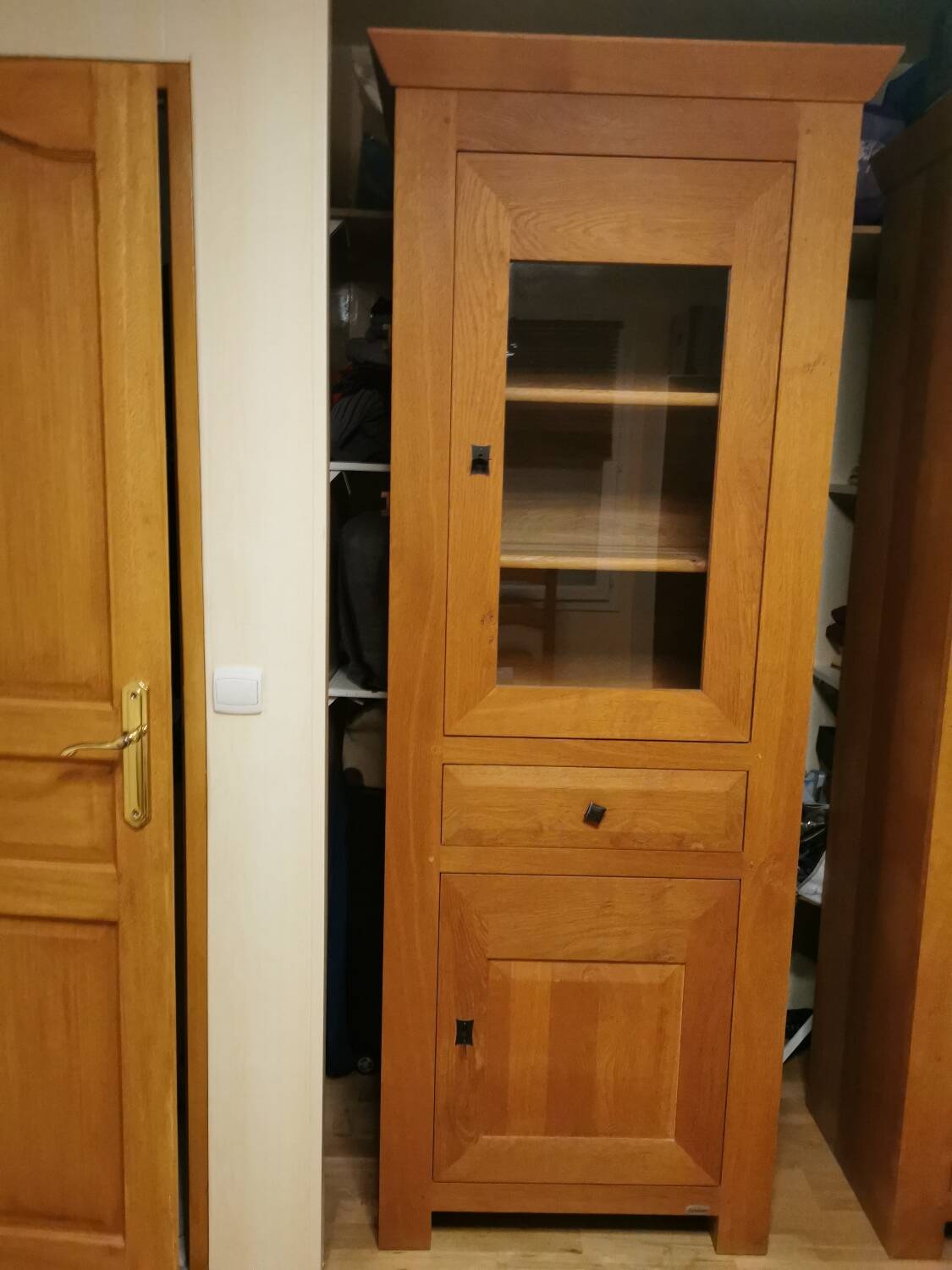 Glass library in solid oak