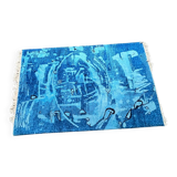 Extraordinary handmade art abstract design wool carpet in style of Kybal, 1960s