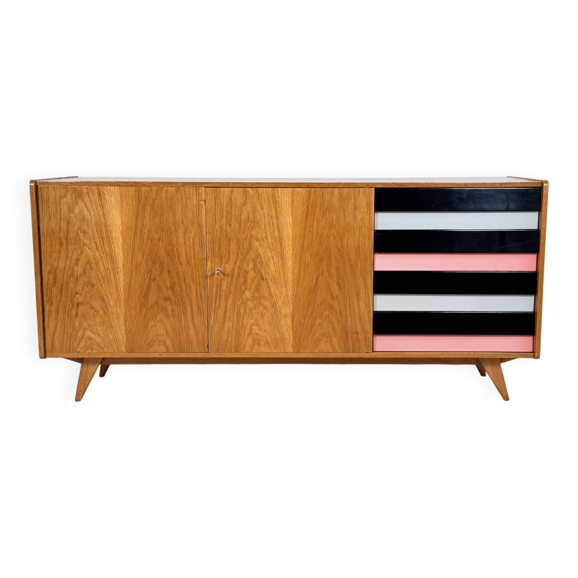 U460 Sideboard with Colored Drawers, Jiří Jiroutek