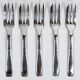 10 Christofle Alfénide Saigon model dessert forks in silver-plated metal.