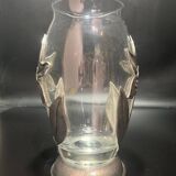 Glass and pewter vase