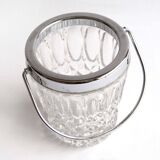 Rimmed glass ice bucket