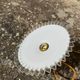Trio vintage pendant light wavy opaline lampshade golden wires old light