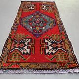 Small Vintage Turkish Rug 103x51 cm, Short Runner, Tribal, Shabby Chic