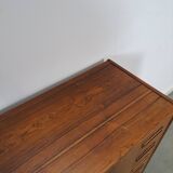 Mid-Century Deens Westergaards, Silkeborg palissander ladekast 6 lades