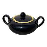 Sucrier bonbonnière céramique noir et jaune villeroy et boch Biarritz