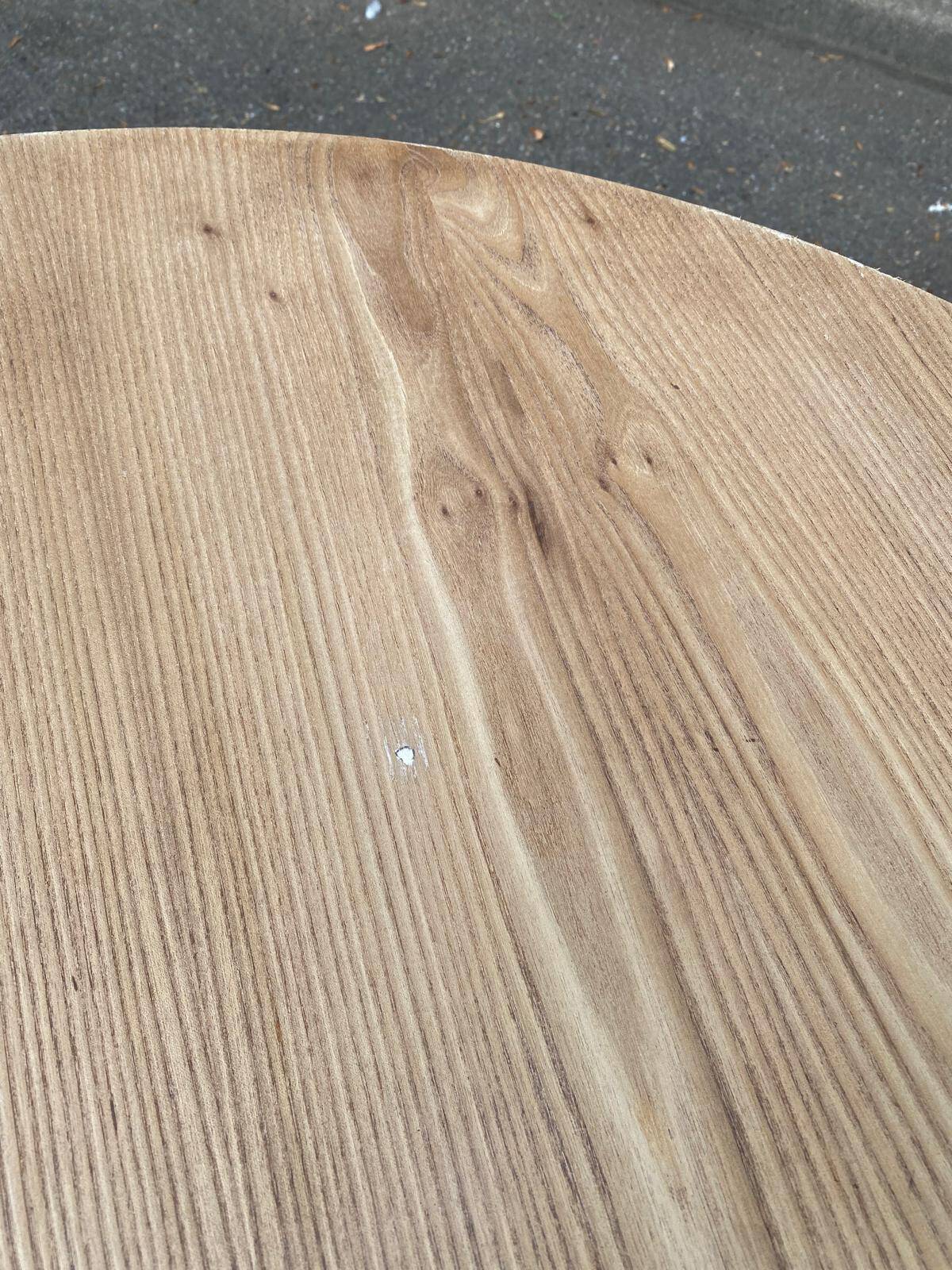 Scandinavian round extendable dining table Baumann stripped teak 1960