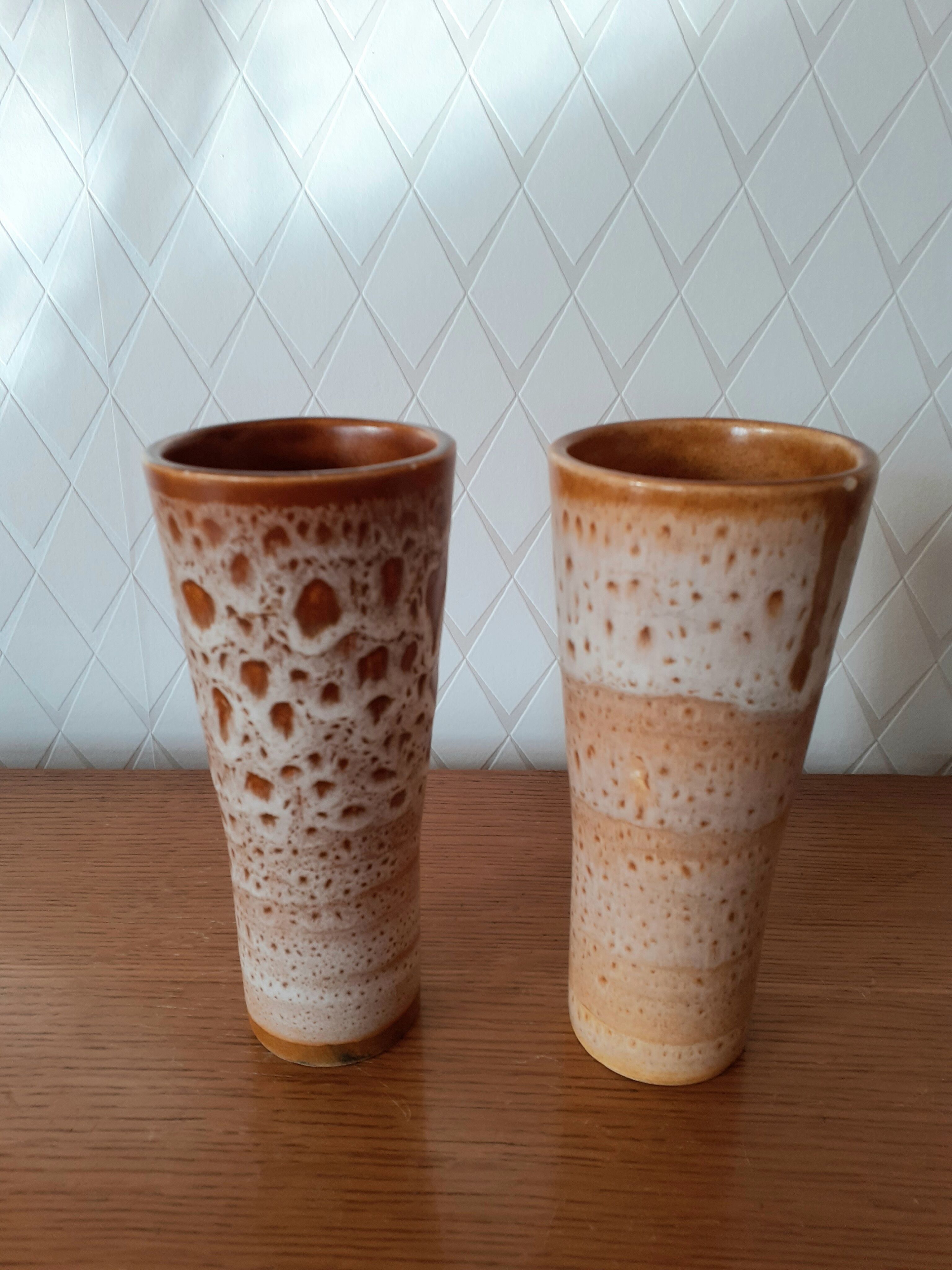 Lot de 4 vases en grès vintage