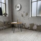 Wicker and metal coffee table from the 1950s