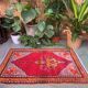 Old turkish oushak rug 118x74 cm vintage