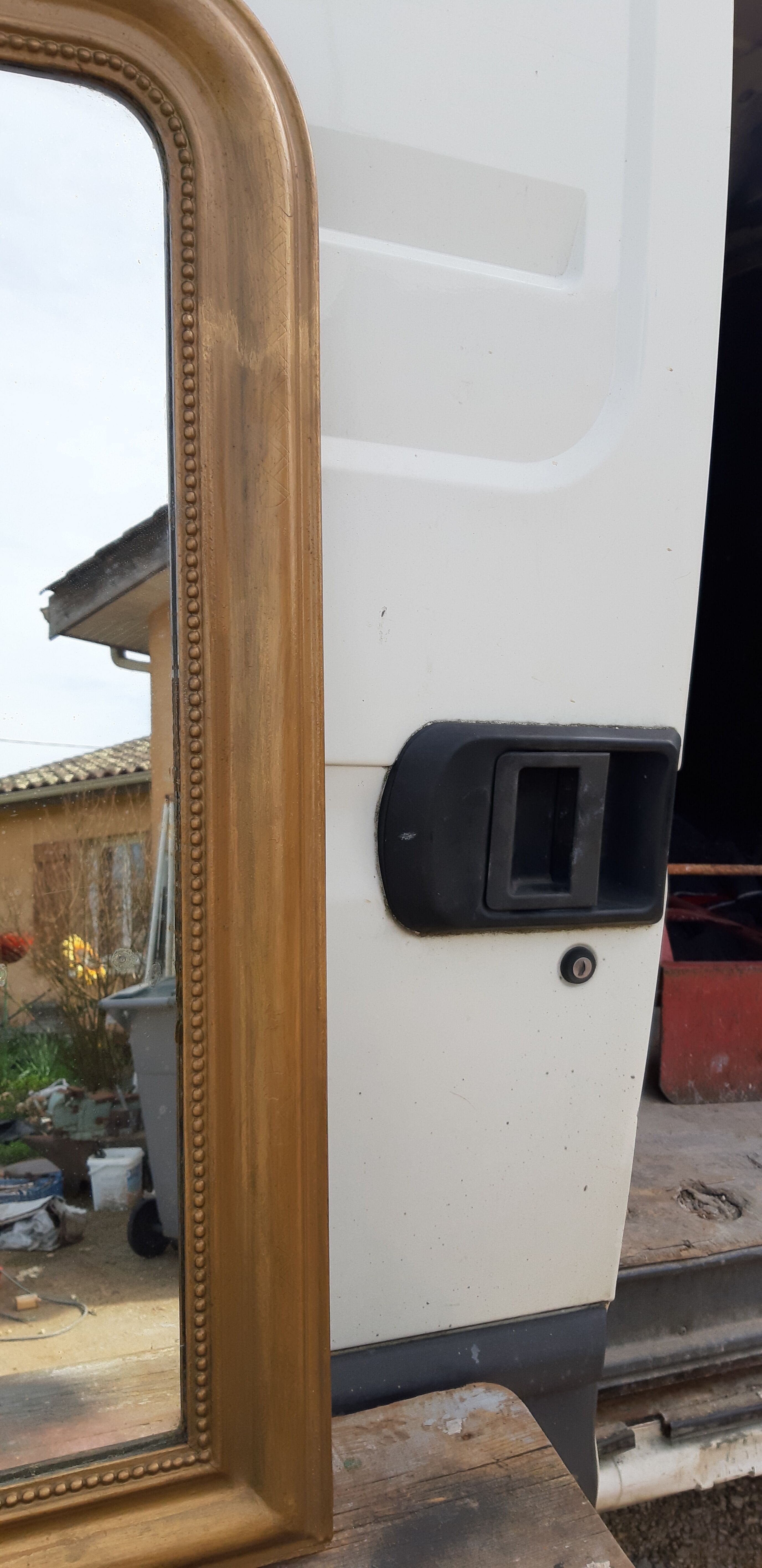 Mirror wood and stuc gilded 19th