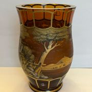 Vase en verre peint