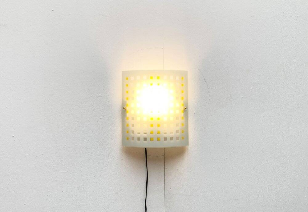 Vintage postmodern glass wall lamps from DIY Light, 1980s, set of 2.